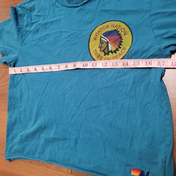 Aviator Nation Shirt Tribe Of Peace Indian Graphic Cropped Boyfriend Distressed - Picture 12 of 13